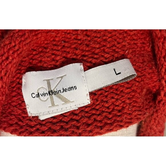 Calvin Klein Vintage Turtleneck Knit Sweater Large 100% Cotton Rolled Hem - Picture 6 of 7